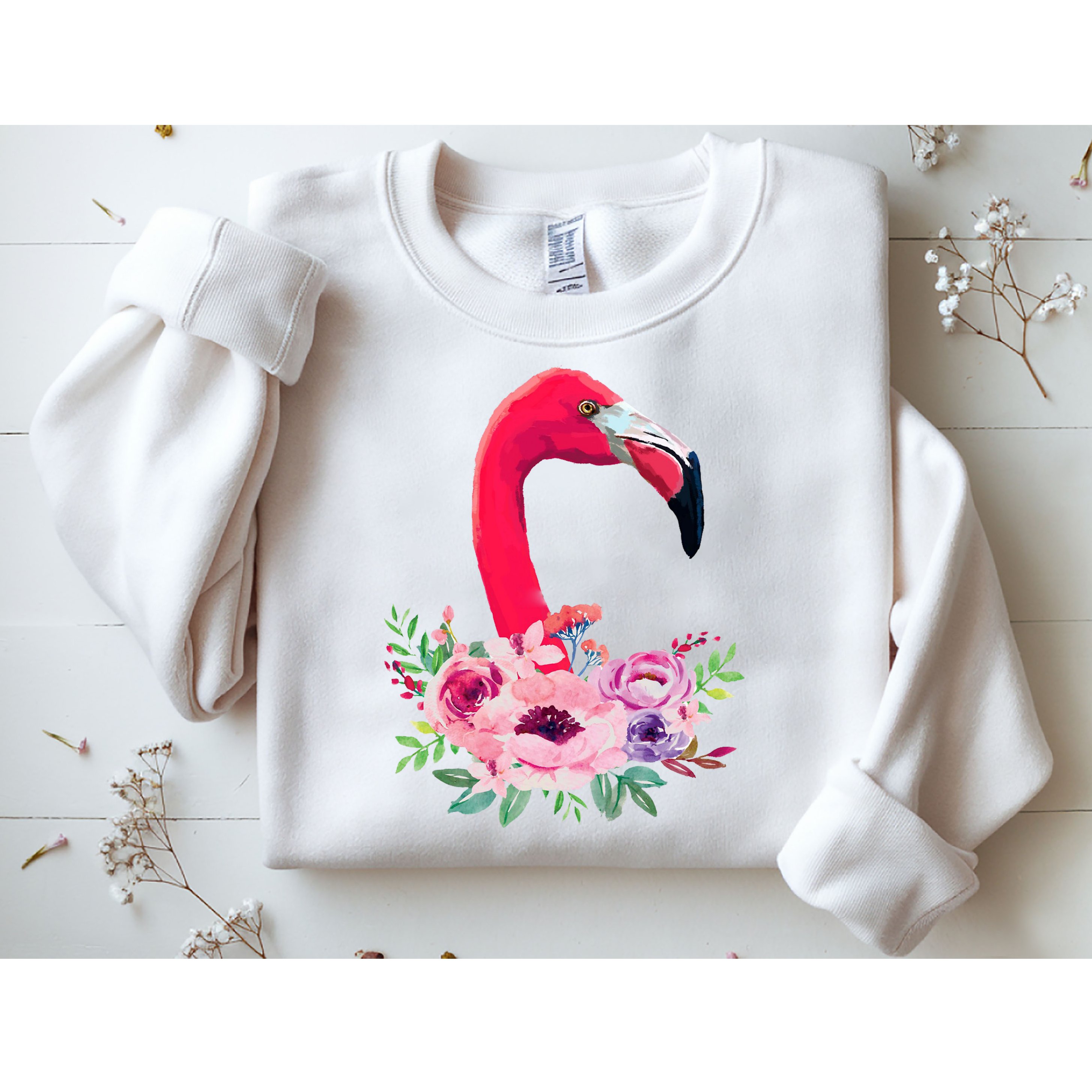 Flamingo Floral Art Sweatshirt