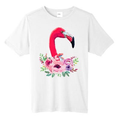 Flamingo Floral Art Tall Fusion ChromaSoft Performance T-Shirt