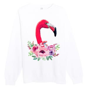 Flamingo Floral Art Premium Crewneck Sweatshirt