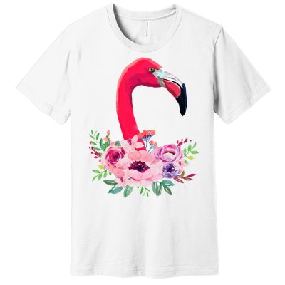 Flamingo Floral Art Premium T-Shirt