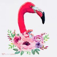 Flamingo Floral Art Premium T-Shirt