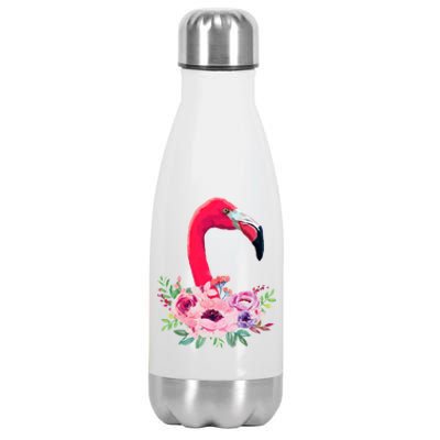 Flamingo Floral Art Stainless Steel Insulated Water Bottle