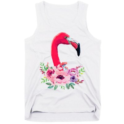 Flamingo Floral Art Tank Top