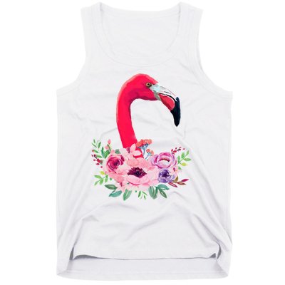 Flamingo Floral Art Tank Top