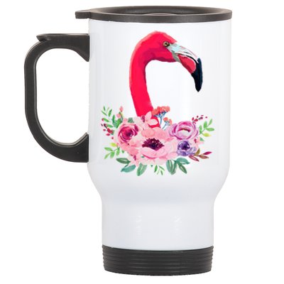 Flamingo Floral Art Stainless Steel Travel Mug