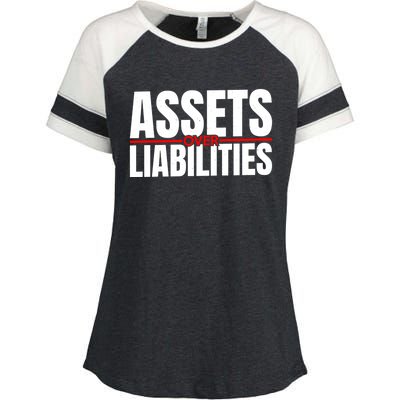 Funny For Accounting And Accountant Assets Over Liabilities Enza Ladies Jersey Colorblock Tee