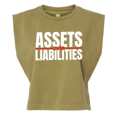 Funny For Accounting And Accountant Assets Over Liabilities Garment-Dyed Women's Muscle Tee