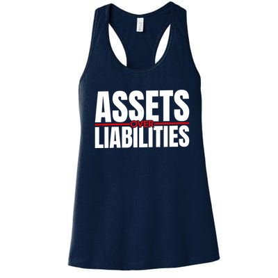 Funny For Accounting And Accountant Assets Over Liabilities Women's Racerback Tank