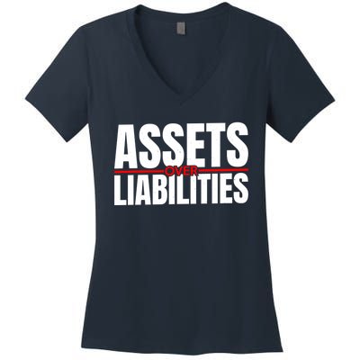 Funny For Accounting And Accountant Assets Over Liabilities Women's V-Neck T-Shirt