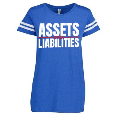 Funny For Accounting And Accountant Assets Over Liabilities Enza Ladies Jersey Football T-Shirt