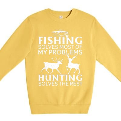 Funny Fishing And Hunting Gift Christmas Humor Hunter Cool Premium Crewneck Sweatshirt