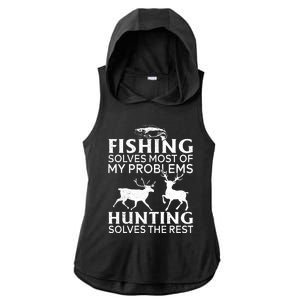 Funny Fishing And Hunting Gift Christmas Humor Hunter Cool Ladies PosiCharge Tri-Blend Wicking Draft Hoodie Tank