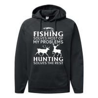 Funny Fishing And Hunting Gift Christmas Humor Hunter Cool Performance Fleece Hoodie