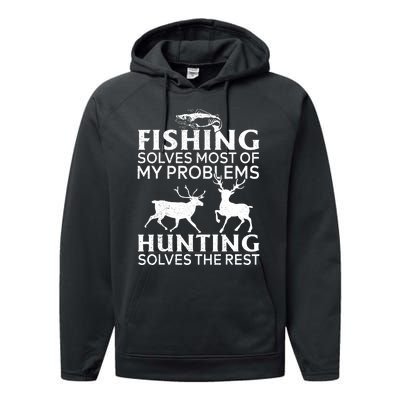 Funny Fishing And Hunting Gift Christmas Humor Hunter Cool Performance Fleece Hoodie