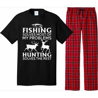 Funny Fishing And Hunting Gift Christmas Humor Hunter Cool Pajama Set