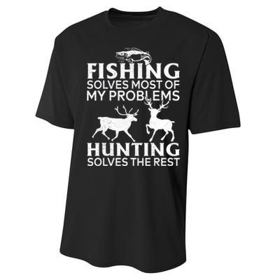 Funny Fishing And Hunting Gift Christmas Humor Hunter Cool Performance Sprint T-Shirt