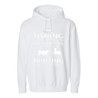 Funny Fishing And Hunting Gift Christmas Humor Hunter Cool Garment-Dyed Fleece Hoodie