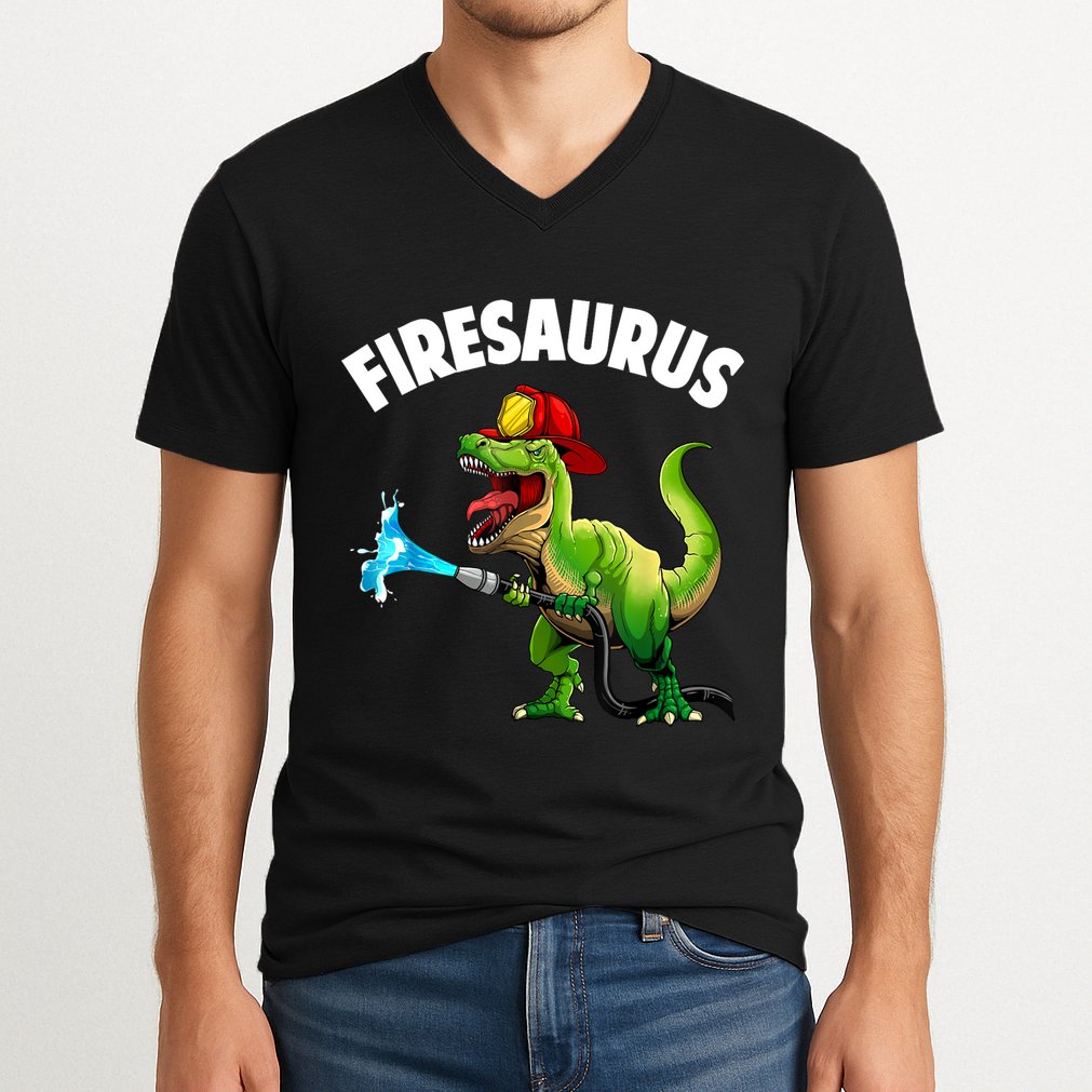 Future Firefighter Art For Fire Department Fireman V-Neck T-Shirt
