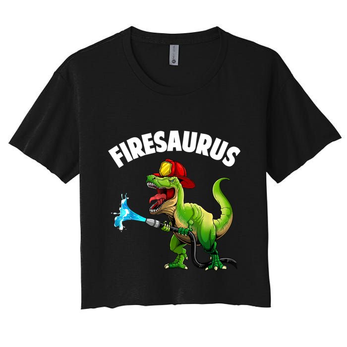 Future Firefighter Art For Fire Department Fireman Women's Crop Top Tee