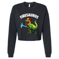 Future Firefighter Art For Fire Department Fireman Cropped Pullover Crew