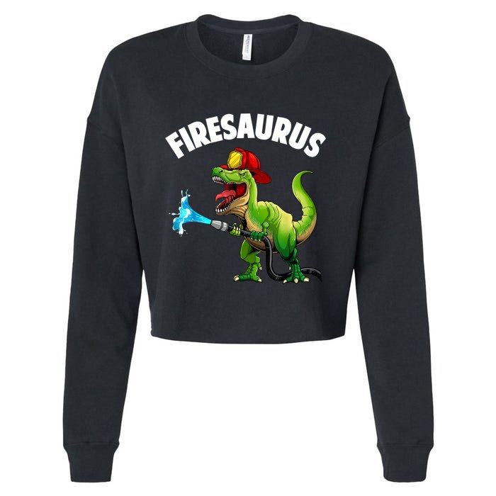 Future Firefighter Art For Fire Department Fireman Cropped Pullover Crew