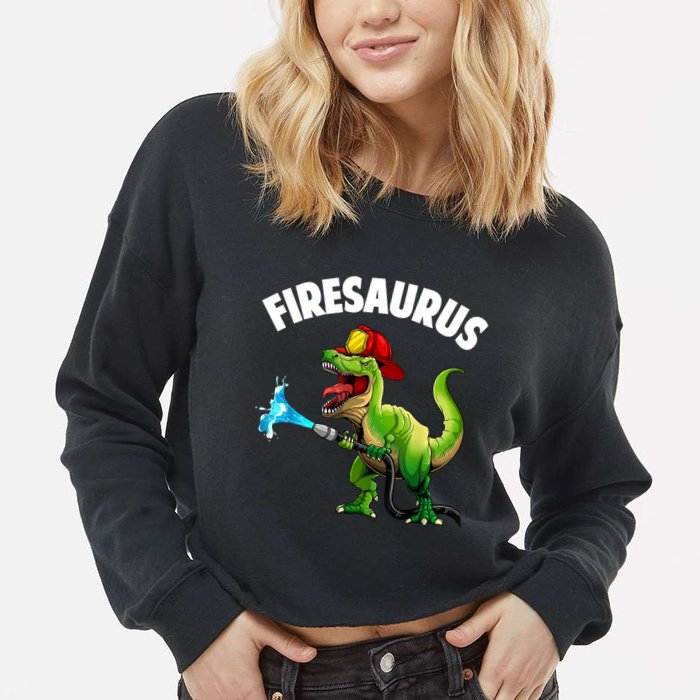 Future Firefighter Art For Fire Department Fireman Cropped Pullover Crew