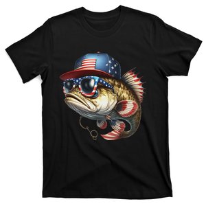 Fishing & Fisherman American Flag Patriotic T-Shirt