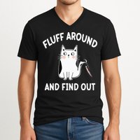 Funny Fluff Around And Find Out Sarcasm V-Neck T-Shirt