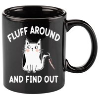 Funny Fluff Around And Find Out Sarcasm 11oz C Handle Ceramic Mug