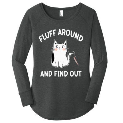 Funny Fluff Around And Find Out Sarcasm Women's Perfect Tri Tunic Long Sleeve Shirt