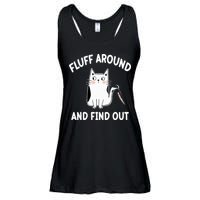Funny Fluff Around And Find Out Sarcasm Ladies Essential Flowy Tank