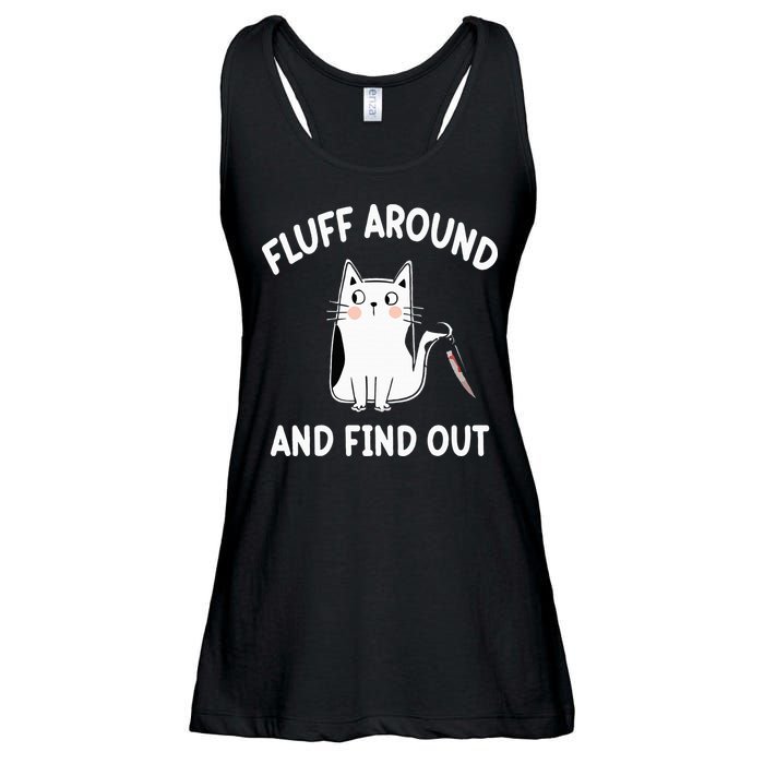 Funny Fluff Around And Find Out Sarcasm Ladies Essential Flowy Tank