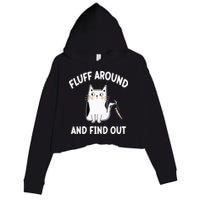 Funny Fluff Around And Find Out Sarcasm Crop Fleece Hoodie