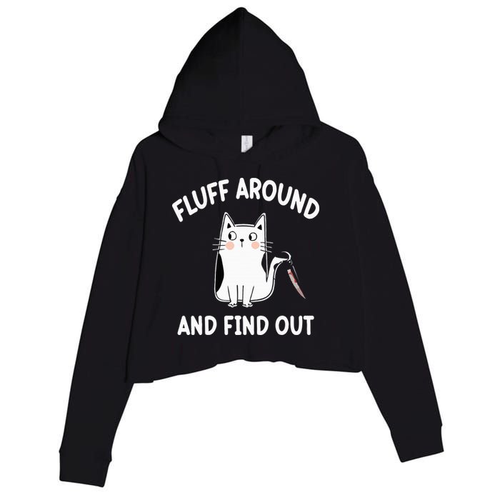 Funny Fluff Around And Find Out Sarcasm Crop Fleece Hoodie