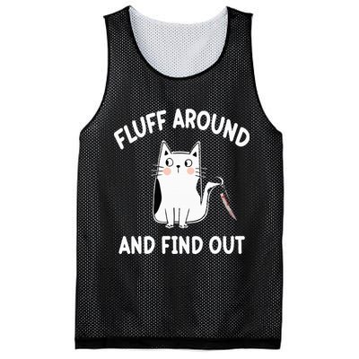 Funny Fluff Around And Find Out Sarcasm Mesh Reversible Basketball Jersey Tank