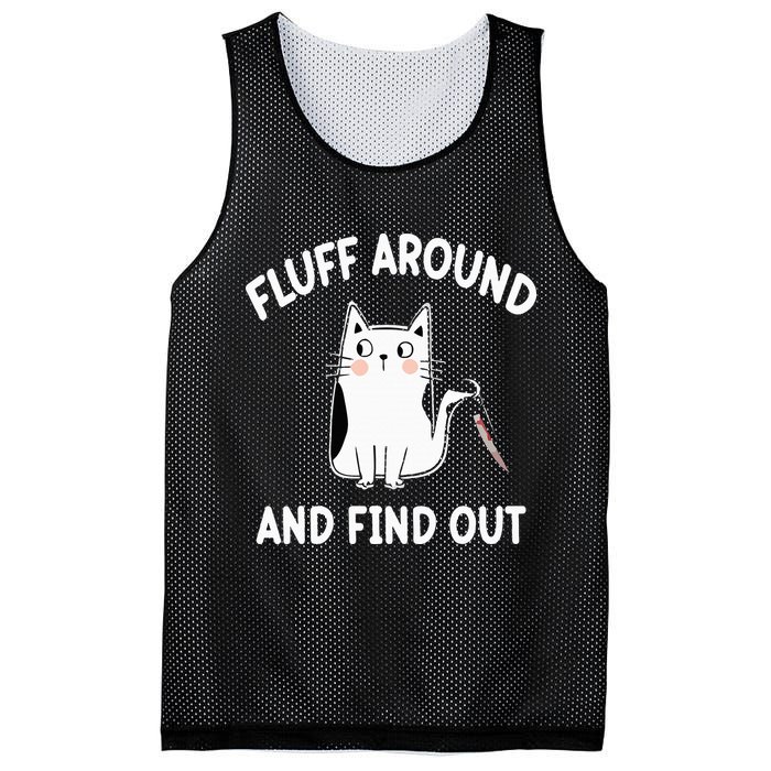 Funny Fluff Around And Find Out Sarcasm Mesh Reversible Basketball Jersey Tank