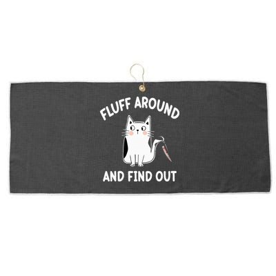 Funny Fluff Around And Find Out Sarcasm Large Microfiber Waffle Golf Towel