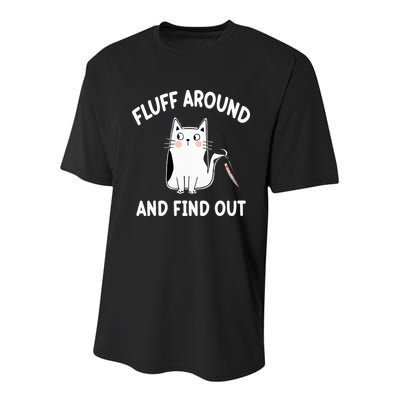 Funny Fluff Around And Find Out Sarcasm Youth Performance Sprint T-Shirt