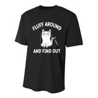 Funny Fluff Around And Find Out Sarcasm Youth Performance Sprint T-Shirt