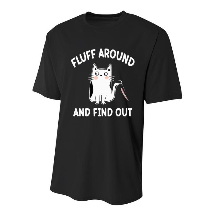 Funny Fluff Around And Find Out Sarcasm Youth Performance Sprint T-Shirt