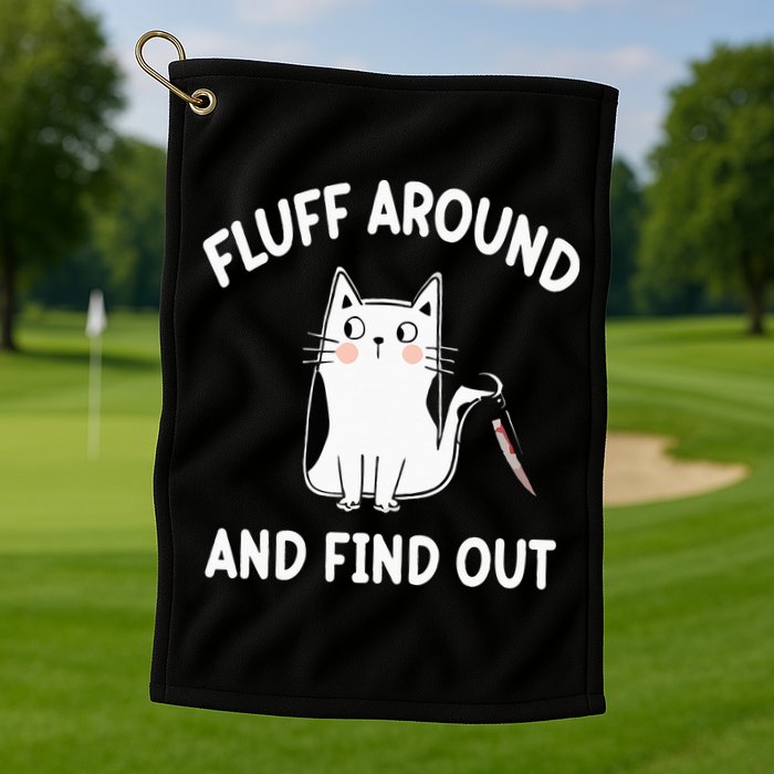 Funny Fluff Around And Find Out Sarcasm Golf Towel