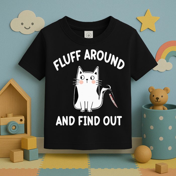 Funny Fluff Around And Find Out Sarcasm Toddler T-Shirt