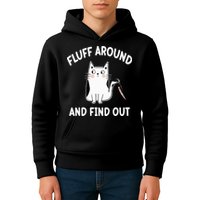 Funny Fluff Around And Find Out Sarcasm Kids Hoodie