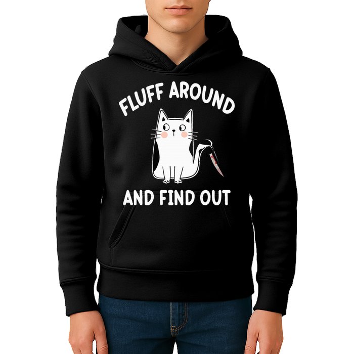 Funny Fluff Around And Find Out Sarcasm Kids Hoodie