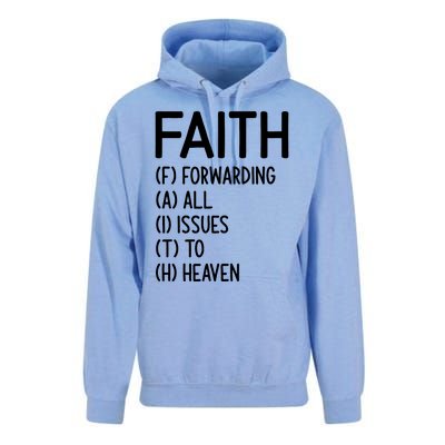 Faith Forwarding All Issues To Heaven Inspirational Sayings Unisex Surf Hoodie