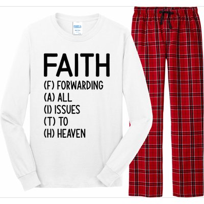 Faith Forwarding All Issues To Heaven Inspirational Sayings Long Sleeve Pajama Set