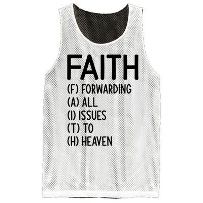 Faith Forwarding All Issues To Heaven Inspirational Sayings Mesh Reversible Basketball Jersey Tank