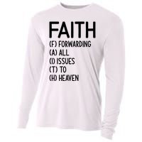 Faith Forwarding All Issues To Heaven Inspirational Sayings Cooling Performance Long Sleeve Crew