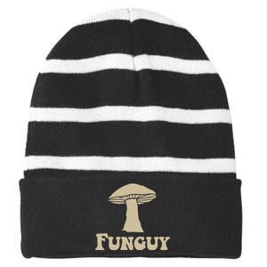 Funguy Funny Apparel Striped Beanie with Solid Band