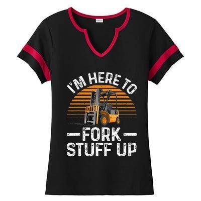 Funny Forklift Art For Women Certified Forklift Drivers Ladies Halftime Notch Neck Tee